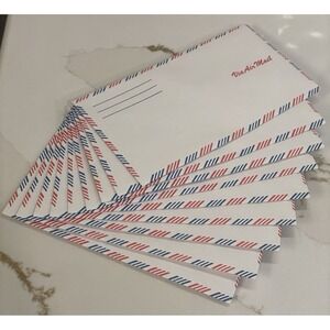 Vintage Stuart Hall Via Air Mail Envelopes Mint Flavor Blue Red Stripe Lot Of 10